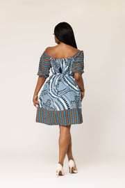Mobo Off Shoulder African Print Dress