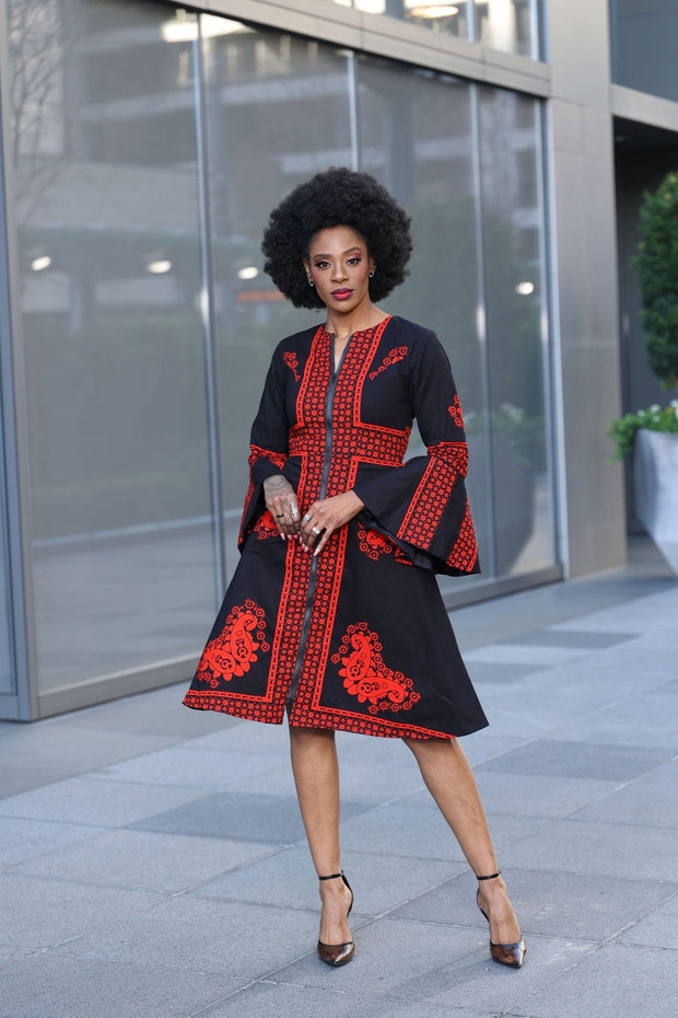 Ademide African Print Jacket Dress - Ray Darten
