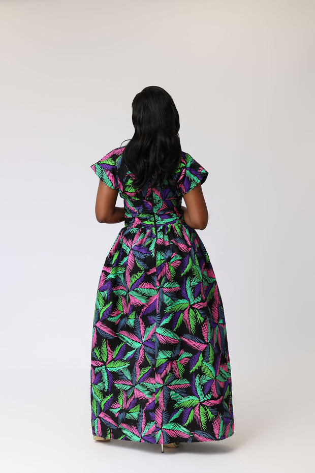 Talabi African Print Halter Neck Dress