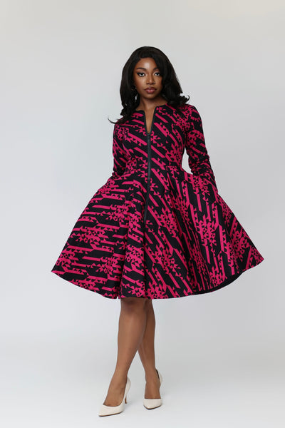 Olumide Women's African Print Jacket Dress Olumide Women's African Print Jacket Dress