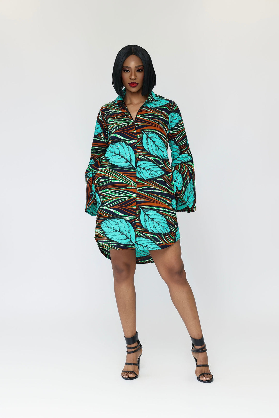 african print shirt dress for ladies Ada 1X Ecom Style:ADAE213096