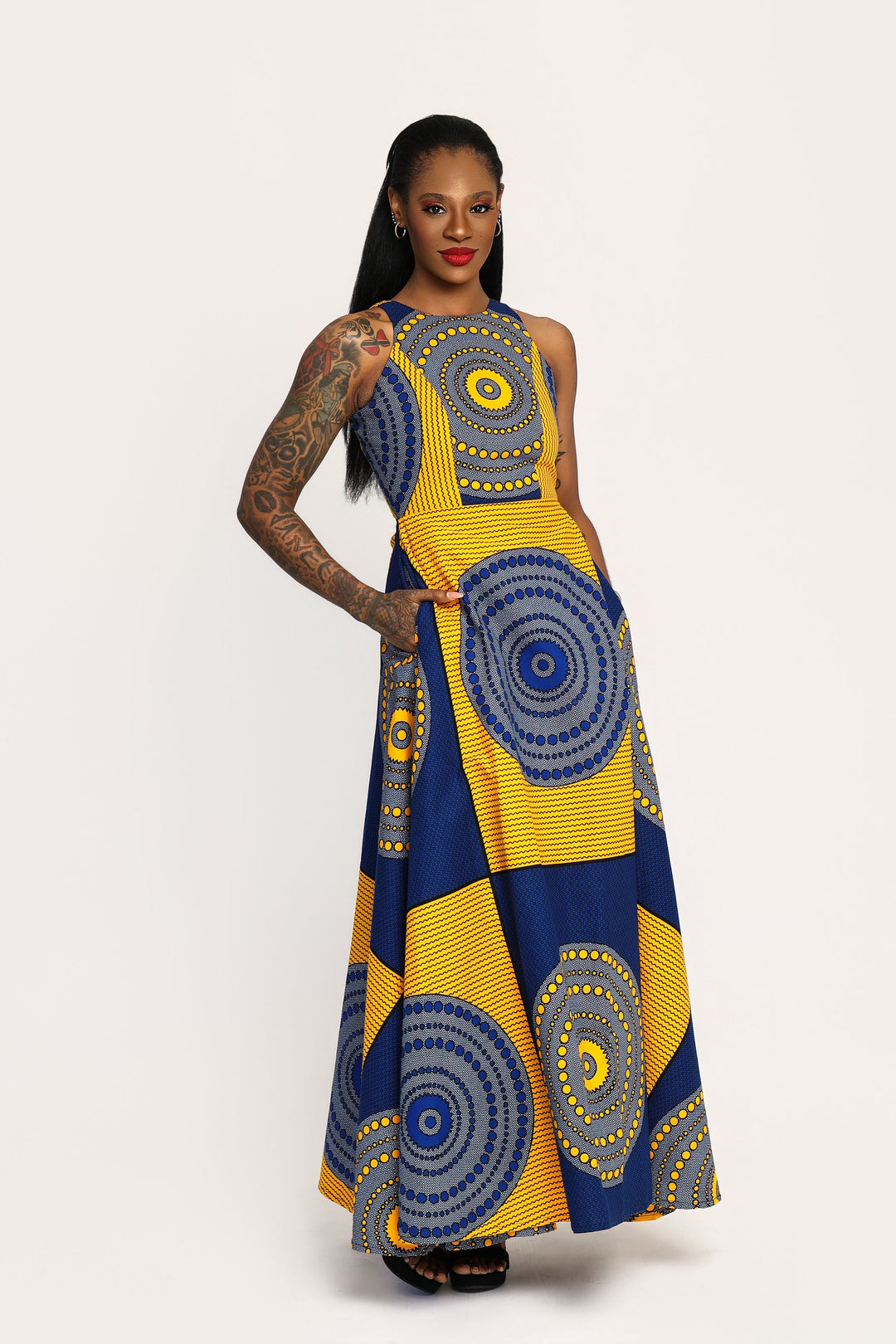fitted lace wedding dress Mayokun African Print Dress