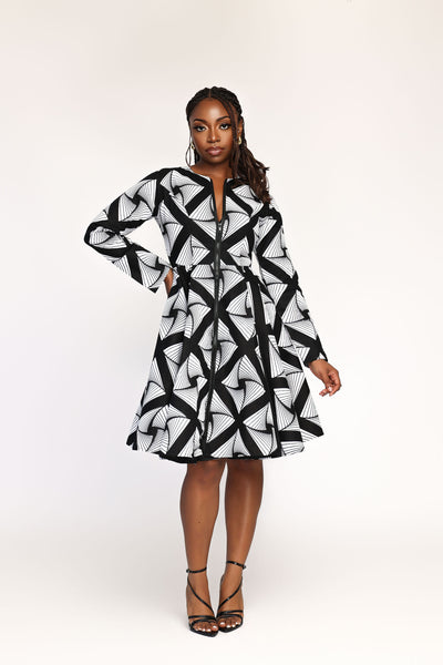 Fiyin Women's African Print Jacket Dress S