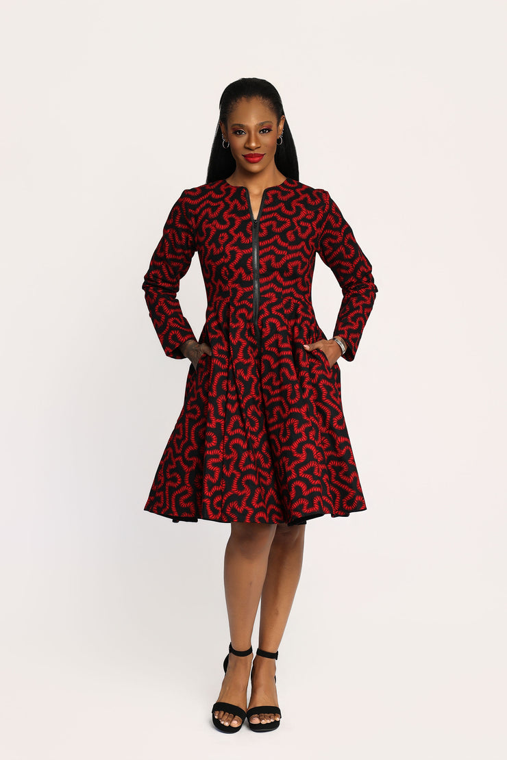 Koyin Women's African Print Jacket Dress