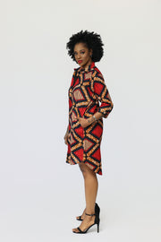 Ipade African Print Shirt Dress