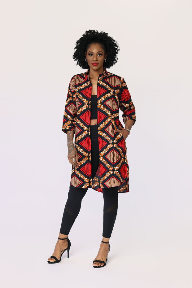 Ipade African Print Shirt Dress