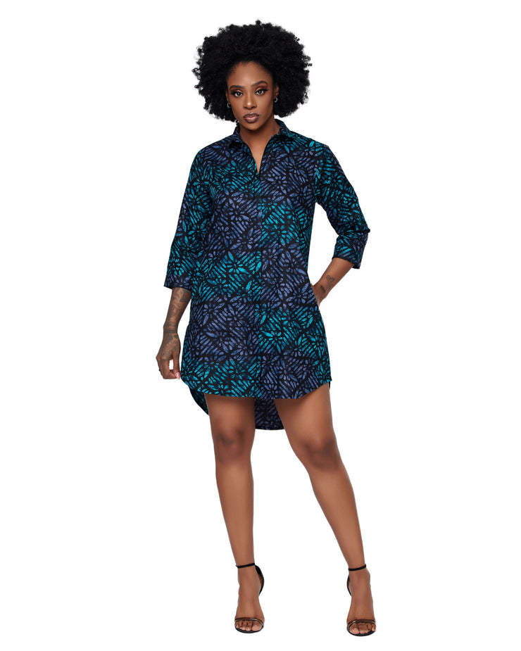 Adila African Print Shirt Dress
