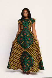 Juwon African Print Maxi Dress