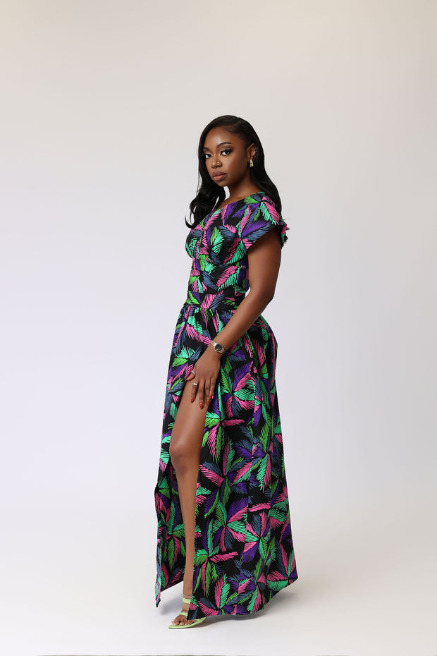 Talabi African Print Halter Neck Dress