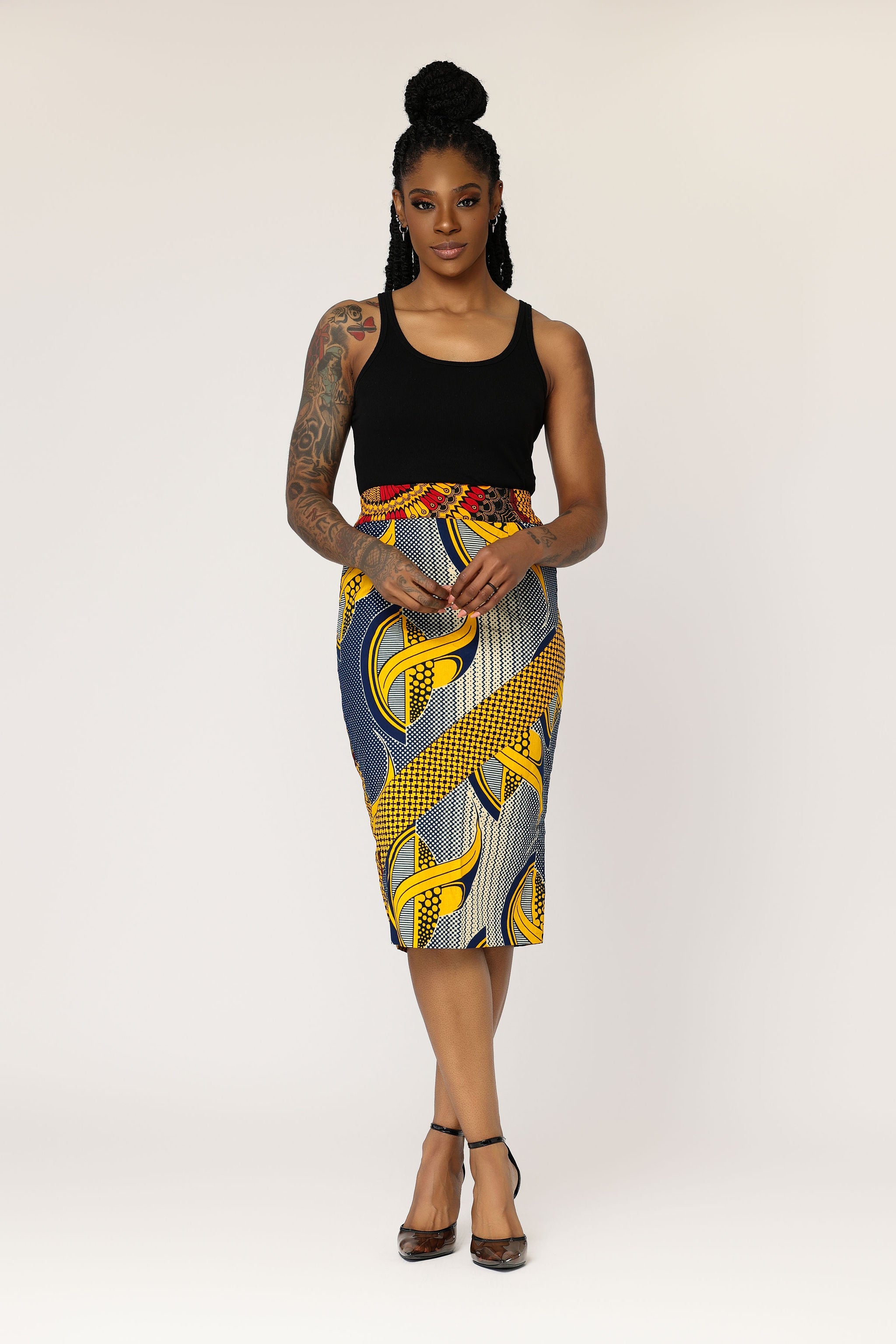Belted Pencil Skirt | SAINT LAURENT | elysewalker