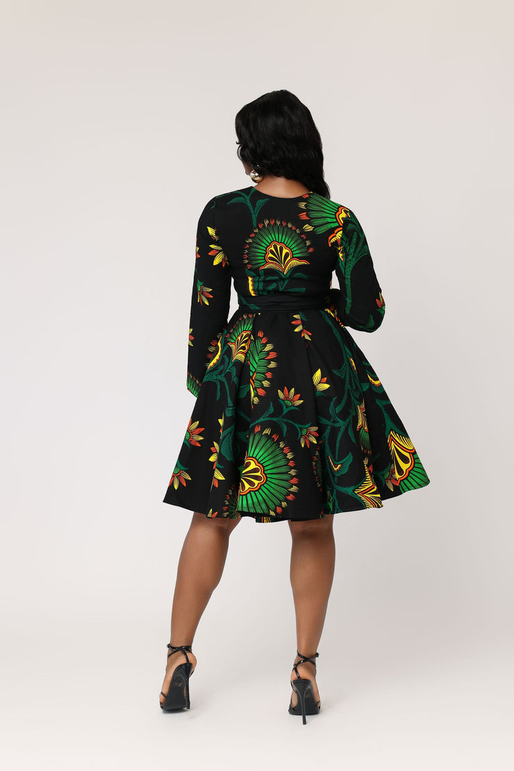 Awolowo (Black) Women's African Print Jacket Dress