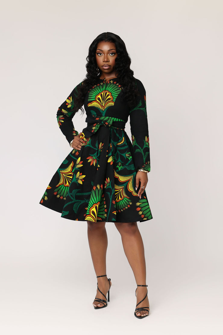 Awolowo (Black) Women's African Print Jacket Dress