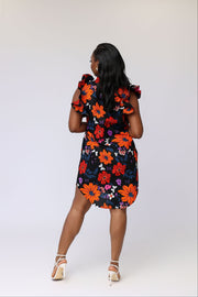 Atan African Print Shirt Dress