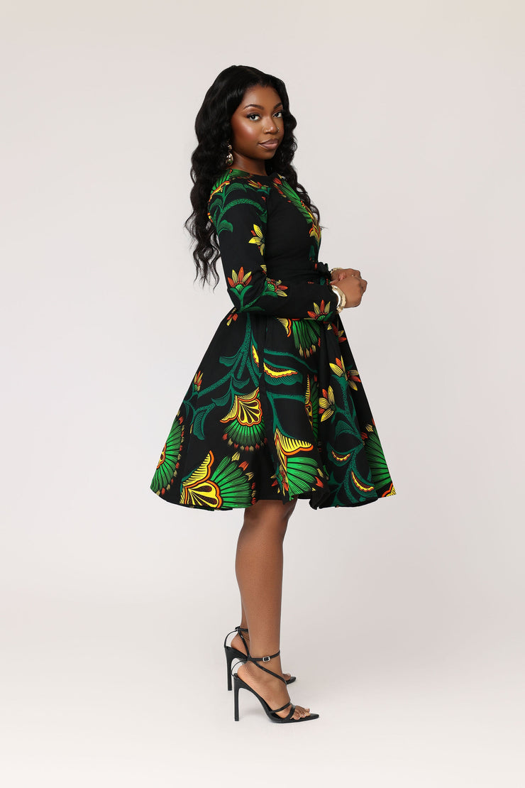 Awolowo (Black) Women's African Print Jacket Dress