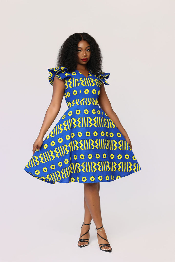 blue dress for baby girl LINA African Print Hi-low Infinity Dress – OFUURE