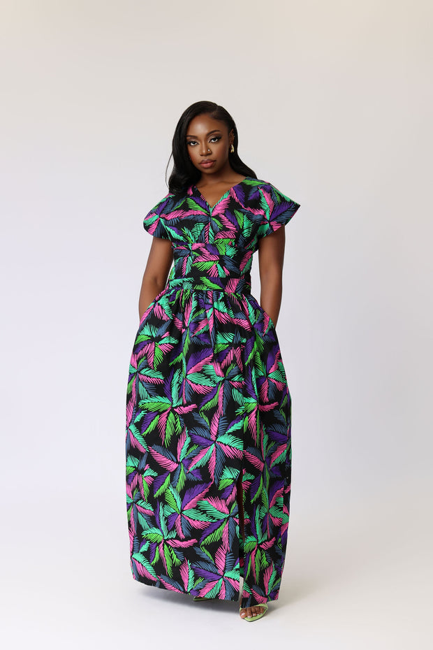 Talabi African Print Halter Neck Dress