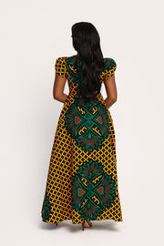 Juwon African Print Maxi Dress