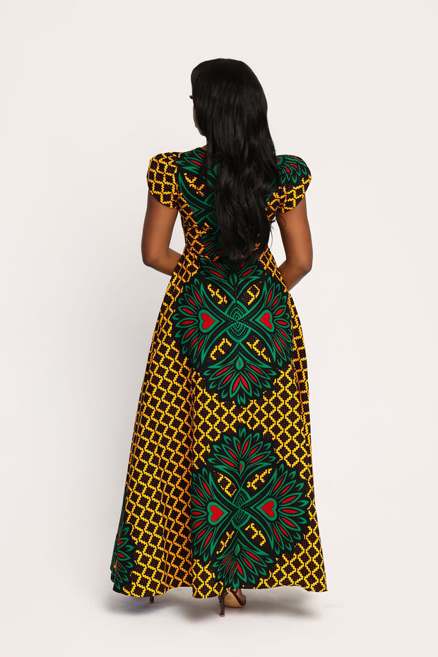 Juwon African Print Maxi Dress