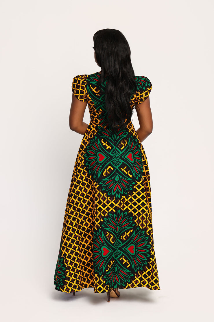 Juwon African Print Maxi Dress