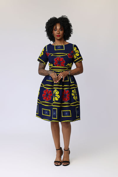 Toni  African Print Dress