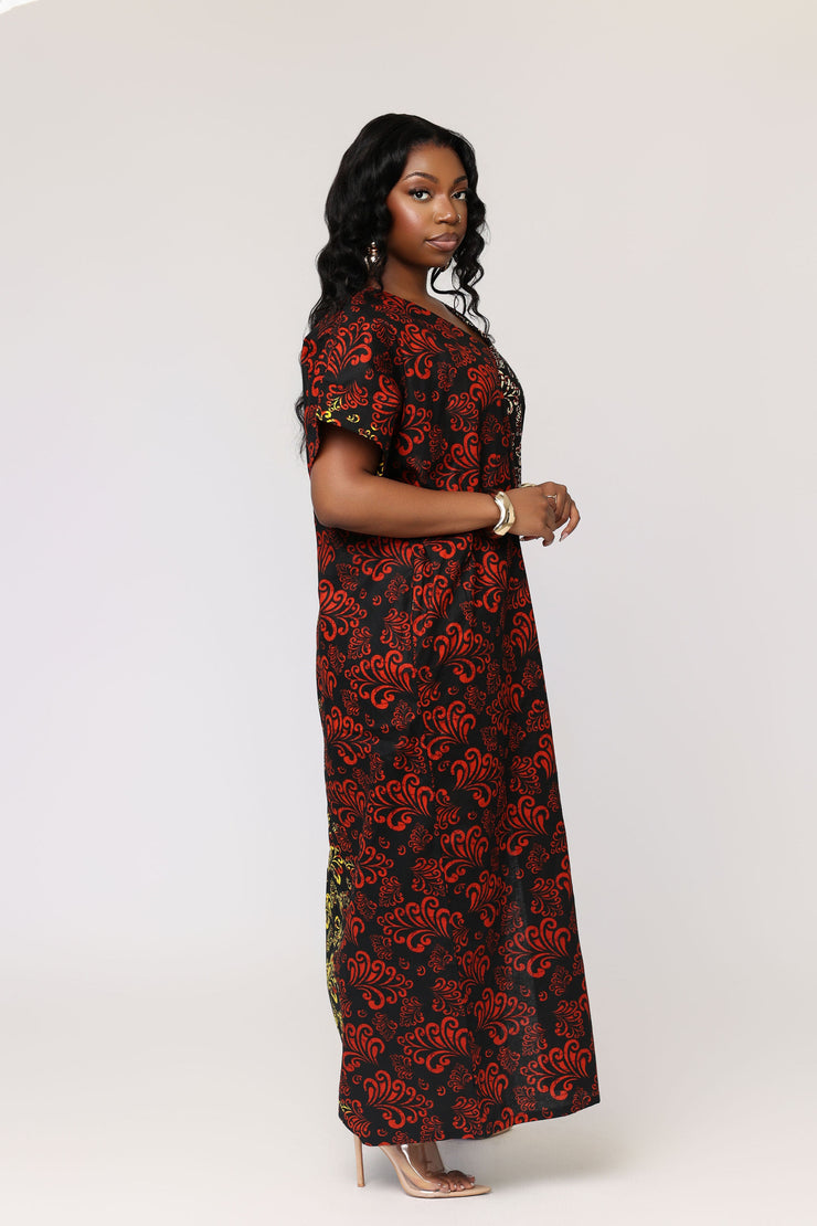Koko African Print Kaftan dress