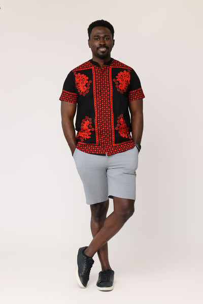 Ademide Men's African Print Shirt