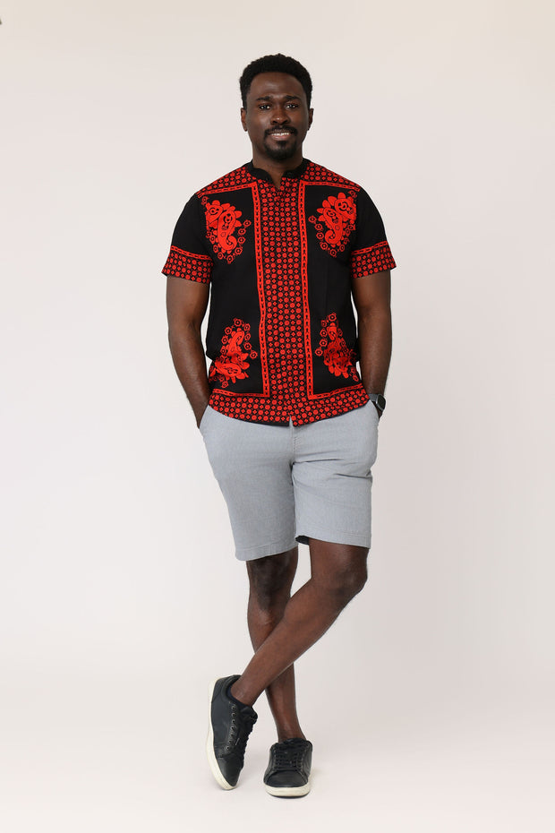 Ademide Men's African Print Shirt