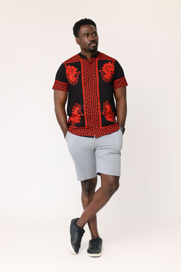 Ademide Men's African Print Shirt