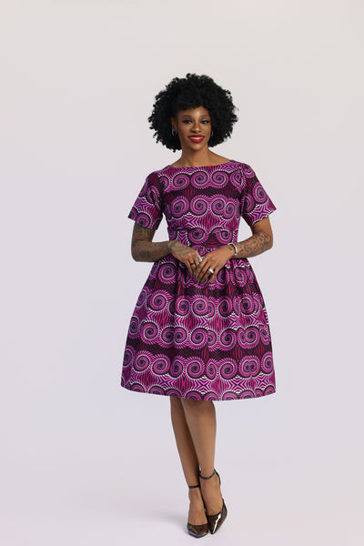 purple african print dresses SOPHIA African Dress
