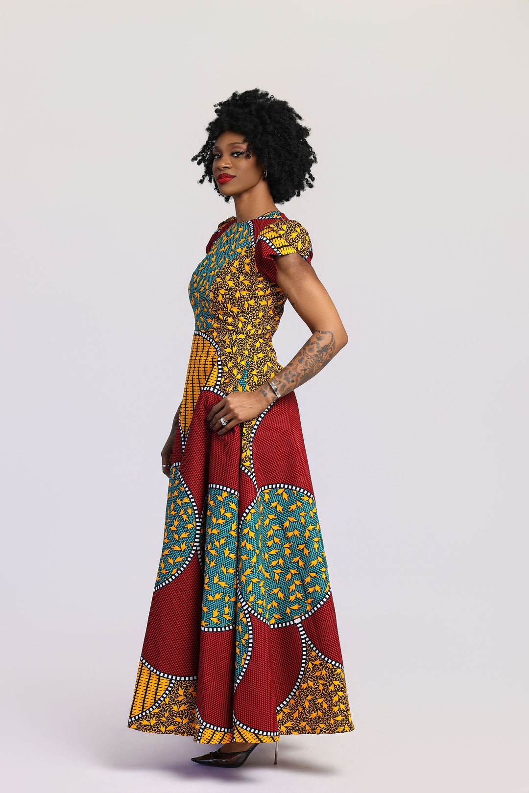 Adan African Print Maxi Dress 1X