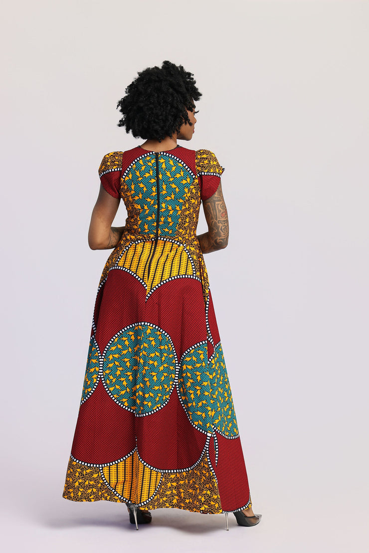 Adan African Print Maxi Dress 1X