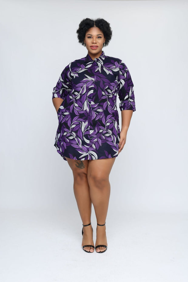 Bola African Print Shirt Dress - Ray Darten