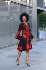 Ademide African Print Jacket Dress - Ray Darten