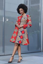 Ashafa African Print Jacket Dress - Ray Darten