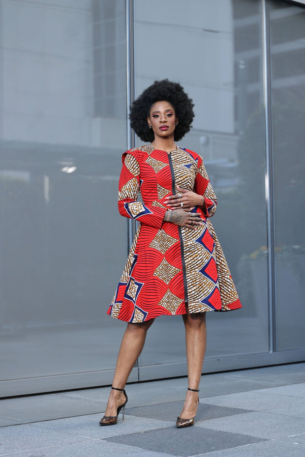 Ashafa African Print Jacket Dress - Ray Darten