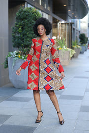 Ashafa African Print Jacket Dress - Ray Darten