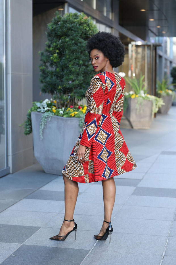 Ashafa African Print Jacket Dress - Ray Darten