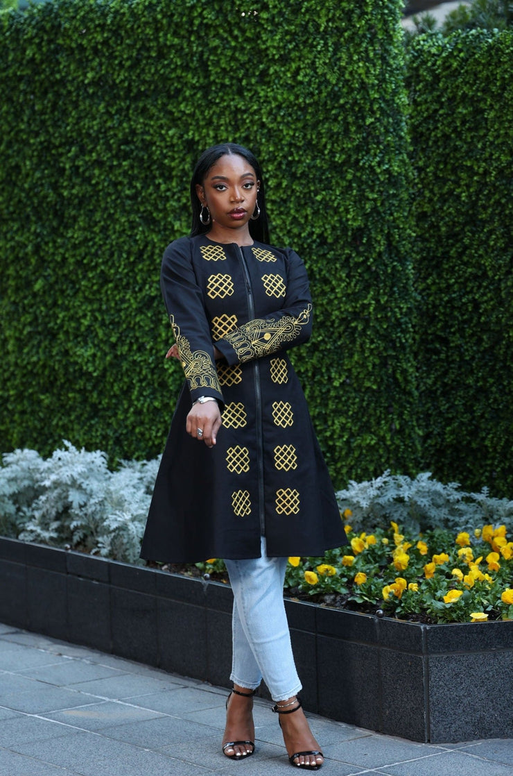 Toye African Embroidered Jacket Dress Ray Darten Toye African Embroidered Jacket Dress Ray Darten