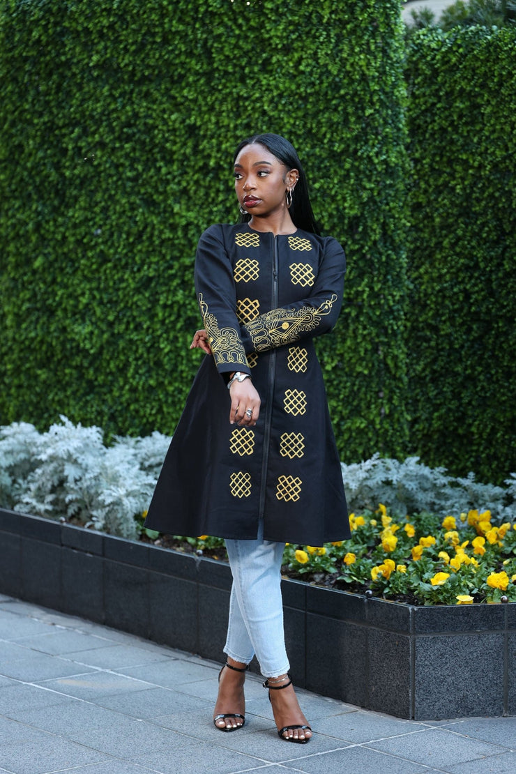 Toye African Embroidered Jacket Dress Toye African Embroidered Jacket Dress