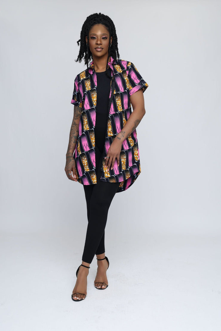 Ayoni African Print Shirt Dress - Ray Darten