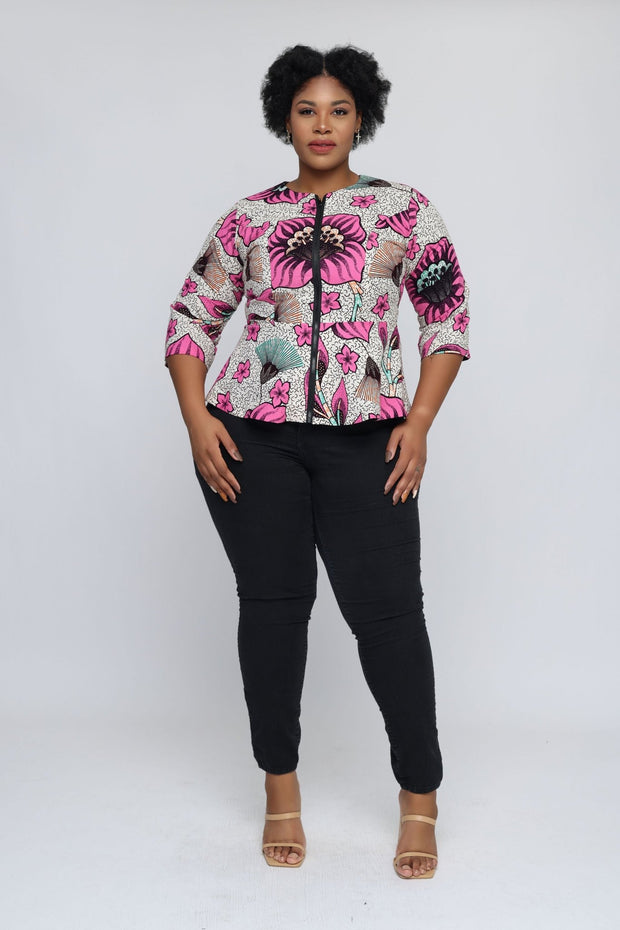 Titi African Print Peplum Top - Ray Darten