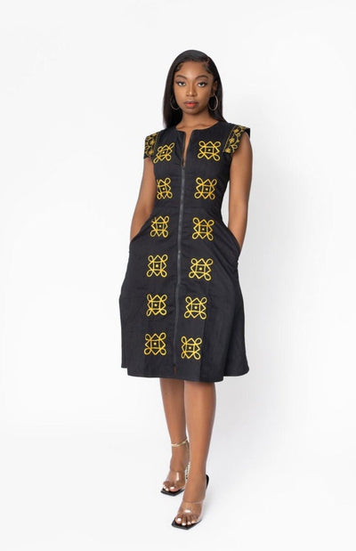 Itura African Embroidered Jacket Dress - Ray Darten