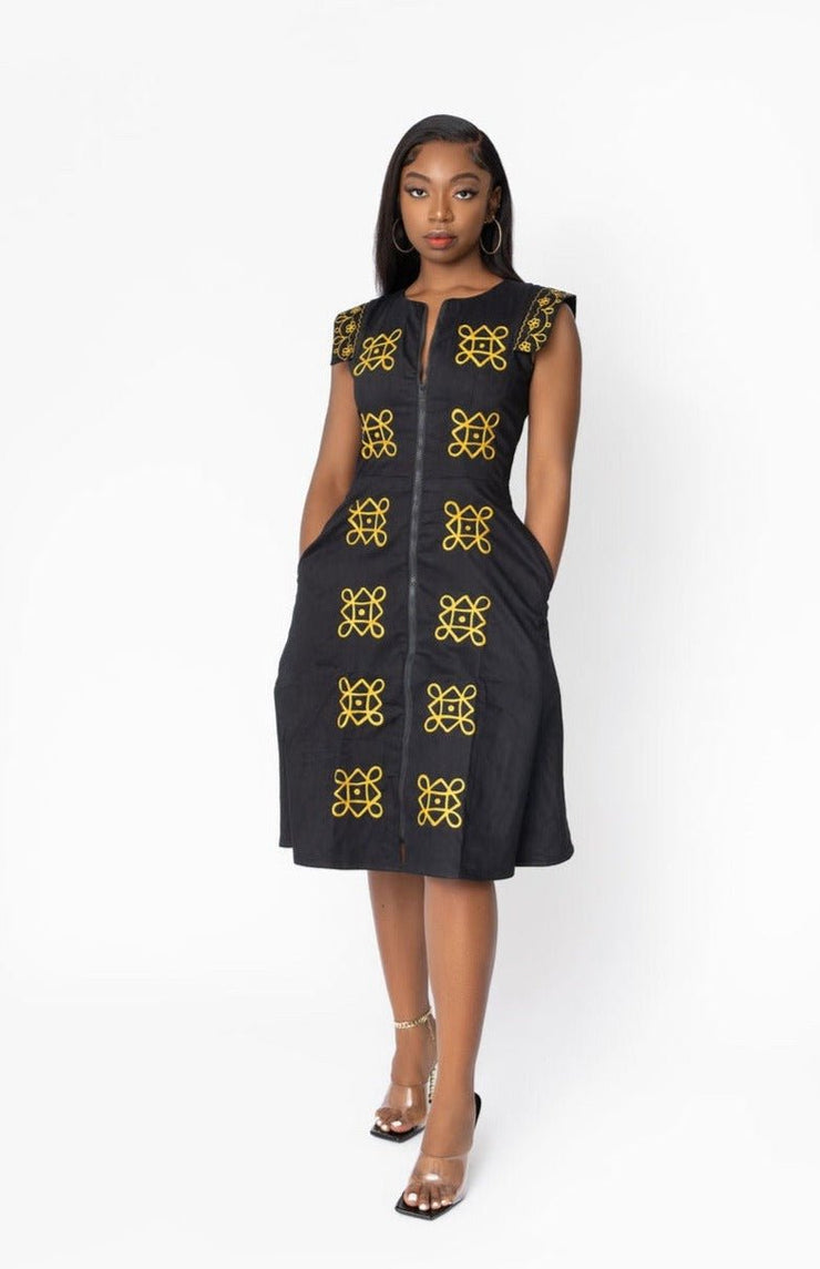 Itura African Embroidered Jacket Dress - Ray Darten