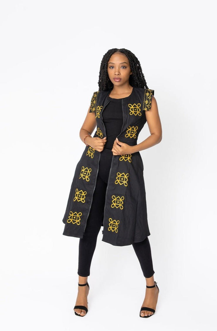 Itura African Embroidered Jacket Dress - Ray Darten