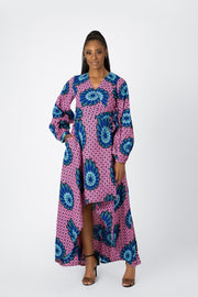 Folawe African Print Wrap Dress