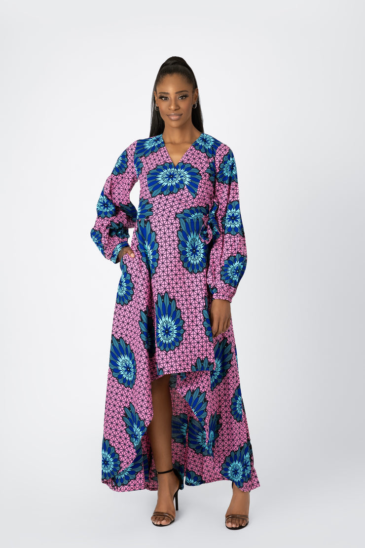 Folawe African Print Wrap Dress
