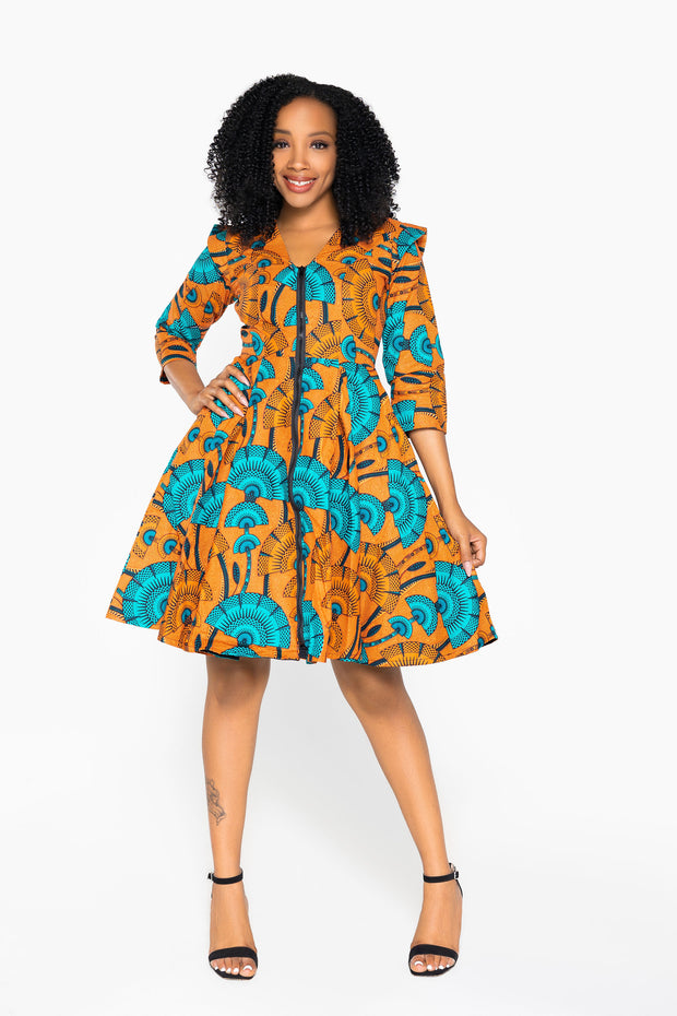 Jere African Print Jacket Dress