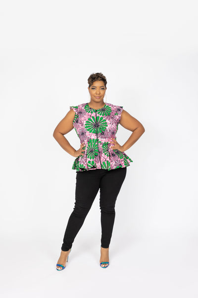 Ranti African Print Peplum Top