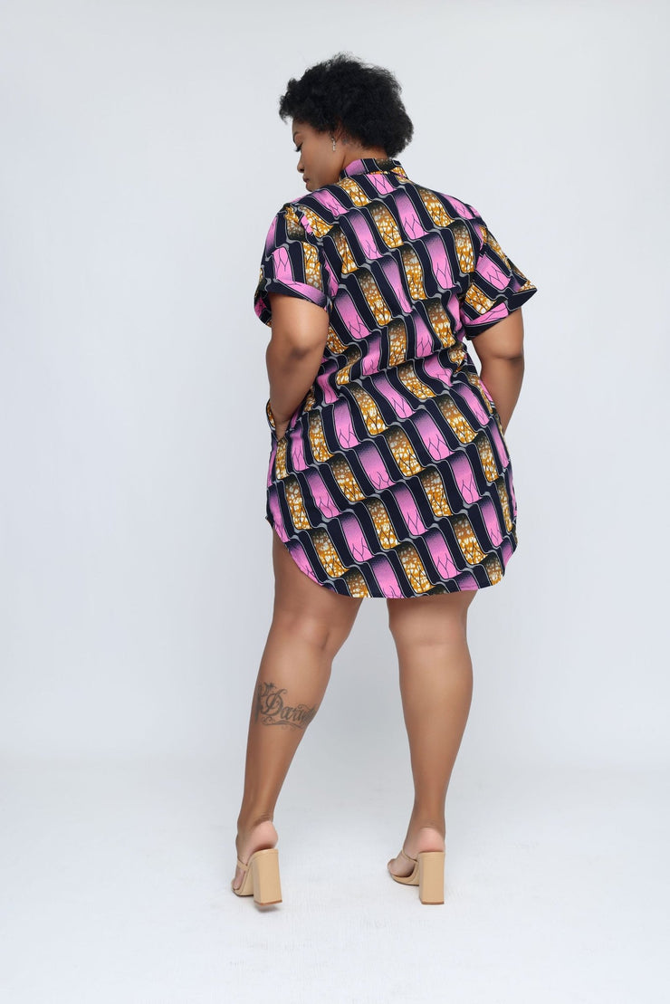 Ayoni African Print Shirt Dress - Ray Darten