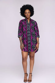 Alaba African Print Shirt Dress - Ray Darten